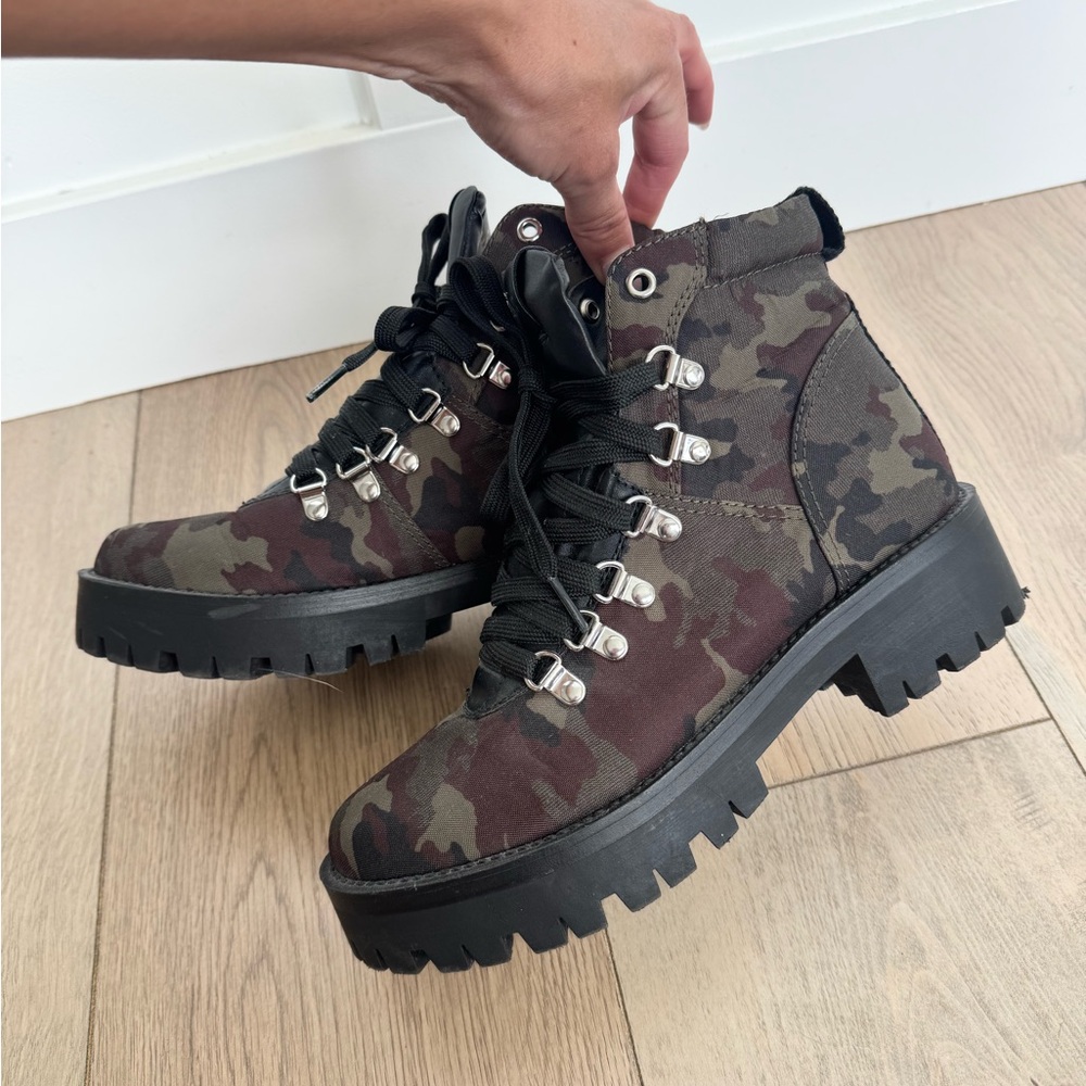 Camo print boots